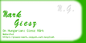 mark giesz business card